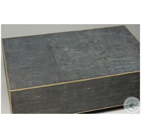 Shagreen Gray Leather Cocktail Table