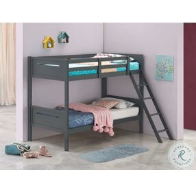Littleton Grey Twin Over Twin Bunk Bed