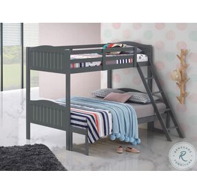 Littleton Grey Slatted Twin Over Full Bunk Bed