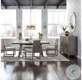 Modern Farmhouse Distressed Dusty Charcoal Extendable Dining Table