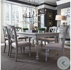 Summer House Dove Grey Rectangular Leg Extendable Dining Table