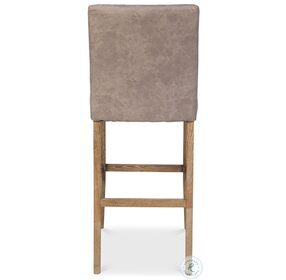 The Dude Gray Leather Bar Stool