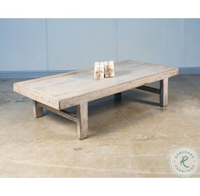 Wood Panel French Gray Large Cocktail Table