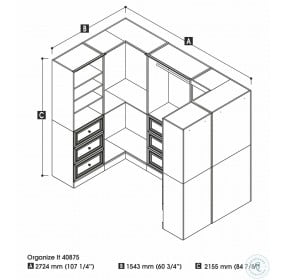 Versatile White 108'' Corner Storage Wardrobe