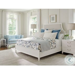 Avondale Winter Wheat And White Alabaster Inverness California King Upholstered Panel Bed