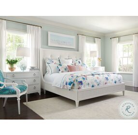Avondale Arctic White And White Alabaster Arlington California King Upholstered Panel Bed