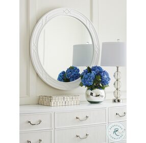 Avondale White Carreno Round Mirror