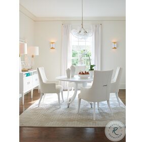 Avondale White Alabaster Bloomfield Round Dining Table
