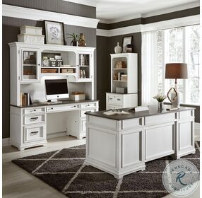 Allyson Park Wire Brushed White And Charcoal Bunching Lateral File Cabinet