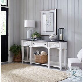 Allyson Park Wire Brushed White and Charcoal 72" Hall Table