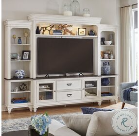Allyson Park Wire Brushed White And Charcoal Entertainment TV Stand