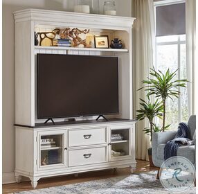 Allyson Park Wire Brushed White And Charcoal Entertainment Center