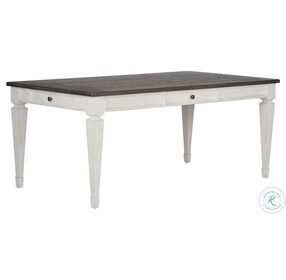 Allyson Park Wire Brushed White And Charcoal Rectangular Leg Dining Room Set