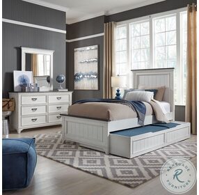 Allyson Park Wire Brushed White And Charcoal Full Trundle Bed