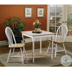Carlene Natural Brown And White Square Tile Top Dining Table
