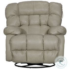 Pendleton Alabaster Leather Chaise Swivel Glider Recliner