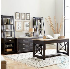 Heatherbrook Charcoal And Ash Lift Top Writing Desk