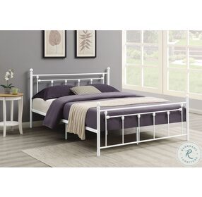 Canon Matte White Queen Metal Bed