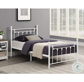 Canon Matte White Twin Metal Bed