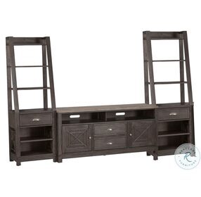 Heatherbrook Charcoal And Ash Entertainment Wall Unit