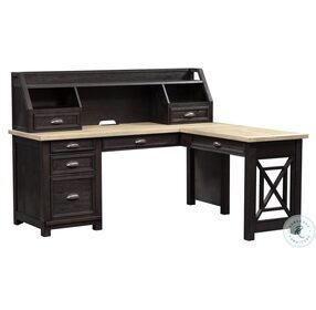 Heatherbrook Charcoal And Ash L Shaped Home Office Set