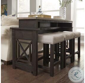 Heatherbrook Charcoal And Ash Console Bar Table
