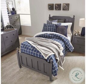 Cottage View Dark Gray Full Poster Bed