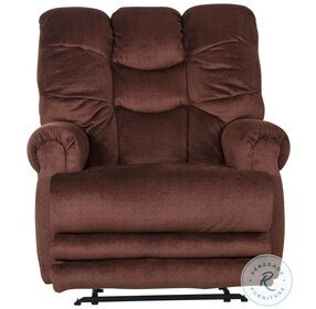 Malone Merlot Lay Flat Recliner with Extended Ottoman