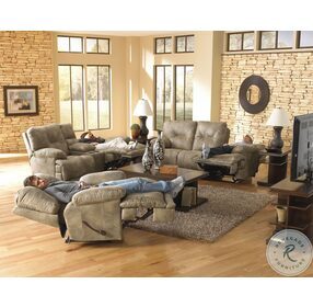 Voyager Brandy Reclining Sofa With 3 Recliners and Drop Down Table
