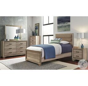 Sun Valley Sandstone Twin Upholstered Panel Bed