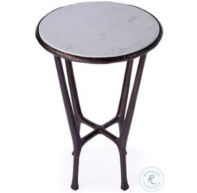 Switlania Metal And Marble Outdoor Side Table