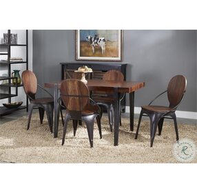 Bradley Honey Brown and Antique Gunmetal Dining Table