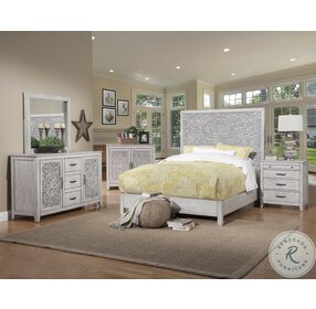 Aria Light Distressed Gray California King Panel Bed