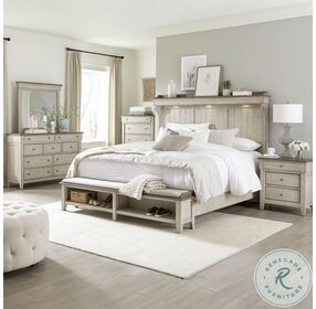 Ivy Hollow Weathered Linen And Dusty Taupe Queen Mantle Storage Bed