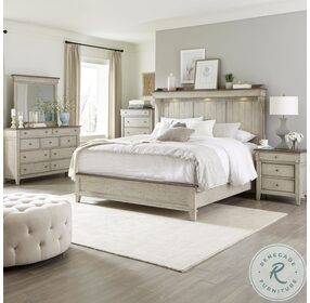 Ivy Hollow Weathered Linen And Dusty Taupe Queen Mantle Panel Bed