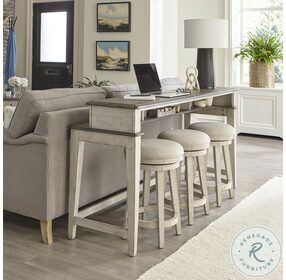 Ivy Hollow Weathered Linen And Dusty Taupe Upholstered Swivel Counter Height Stool