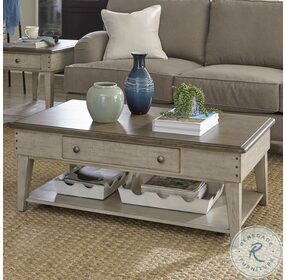Ivy Hollow Weathered Linen And Dusty Taupe Drawer Occasional Table Set
