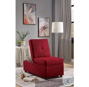Denby Red Storage Convertible Chair With Ottoman