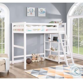Anica White Twin Workstation Loft Bed