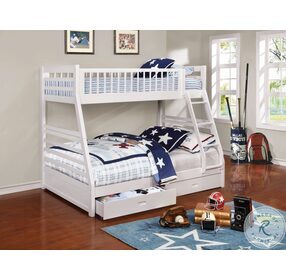 Ashton White Twin Over Full Bunk Bed
