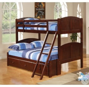 Parker Chestnut Twin Over Full Bunk Bed