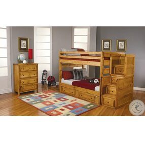 Wrangle Hill Amber Wash Twin Over Twin Bunk Bed