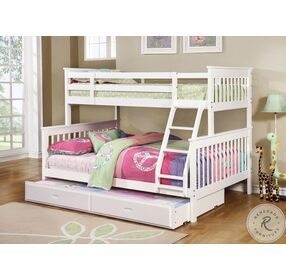 Chapman White Twin Over Full Bunk Bed