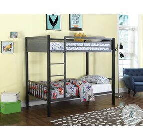 Meyers Gunmetal and Black Twin Over Twin Bunk Bed