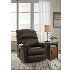 Shadowboxer Chocolate Faux Leather Power Lift Recliner