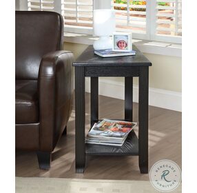 Elwell Black Wedge Shaped Chairside Table