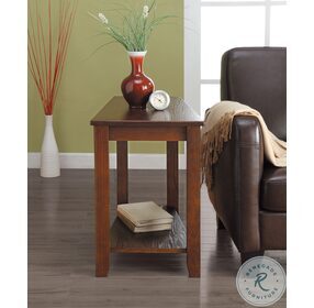 Elwell Espresso Wedge Shaped Chairside Table