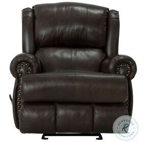 Duncan Chocolate Leather Deluxe Glider Recliner