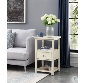 Cape Cod Cream 1 Drawer Chairside Table