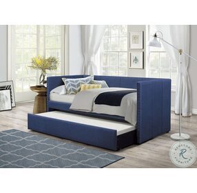 Therese Blue Twin Daybed with Trundle